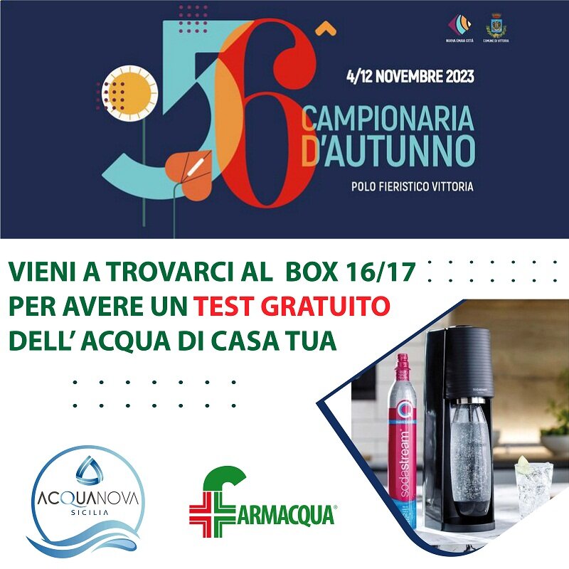 FIERA EMAIA 2023 Acquanova Sicilia - Dispositivi per il Trattamento dell'Acqua potabile 2025