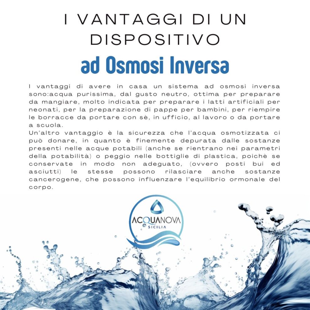 I VANTAGGI DI UN DISPOSITIVO Acquanova Sicilia - Dispositivi per il Trattamento dell'Acqua potabile 2025